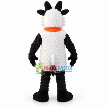 Soft Goat With Orange Scarf Mascot Costume Soft Goat With Orange Scarf Mascot Costume