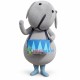 Gray Band Dog With Drum Mascot Costume Gray Band Dog With Drum Mascot Costume