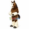 Brown & White Soft Horse Mascot Costume