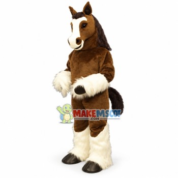 Brown & White Soft Horse Mascot Costume Brown & White Soft Horse Mascot Costume