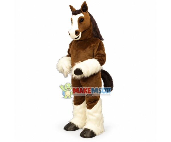 Brown & White Soft Horse Mascot Costume Brown & White Soft Horse Mascot Costume
