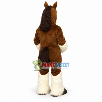 Brown & White Soft Horse Mascot Costume Brown & White Soft Horse Mascot Costume