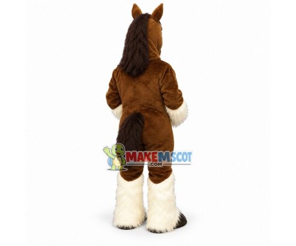 Brown & White Soft Horse Mascot Costume Brown & White Soft Horse Mascot Costume