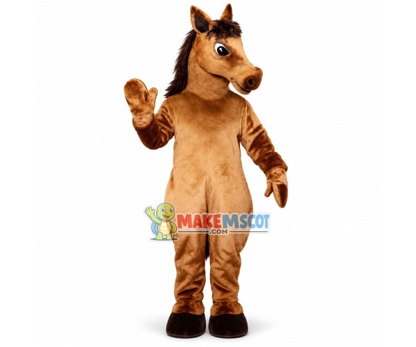 Domesticated Brown Horse Mascot Costume