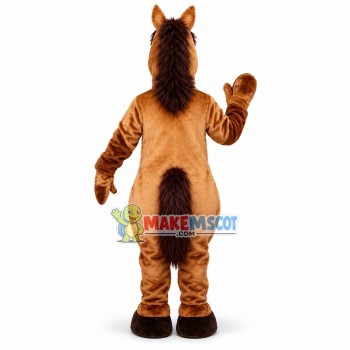 Domesticated Brown Horse Mascot Costume Domesticated Brown Horse Mascot Costume