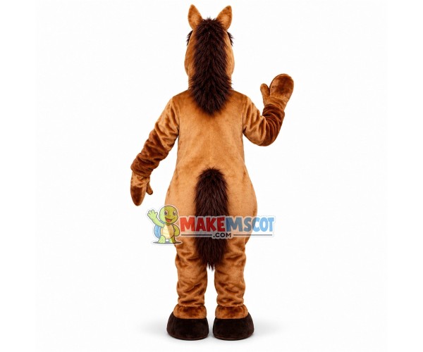 Domesticated Brown Horse Mascot Costume Domesticated Brown Horse Mascot Costume
