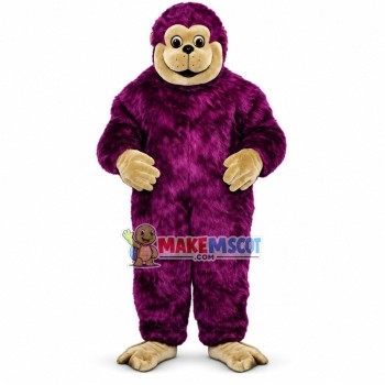 Purple Long Wool Monkey Mascot Costume