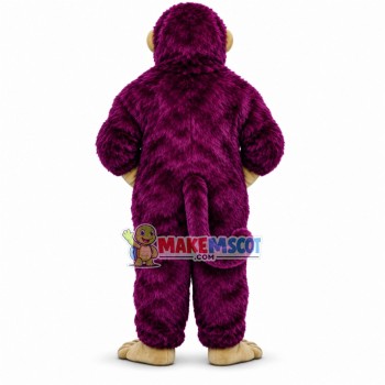 Purple Long Wool Monkey Mascot Costume