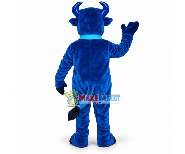 Blue Bull With Bell Mascot Costume Blue Bull With Bell Mascot Costume