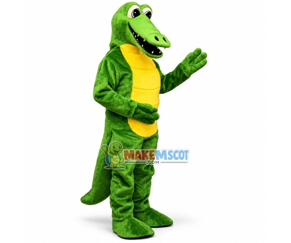 Adult Crocodile With Flat Mouth Mascot Costume Adult Crocodile With Flat Mouth Mascot Costume