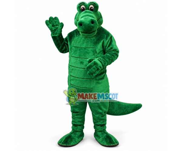 All Over Green Crocodile Mascot Costume
