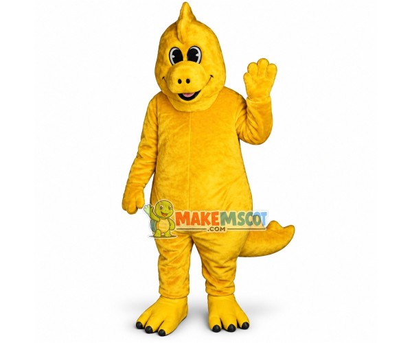Pleased Yellow Little Dinosaur Mascot Costume Pleased Yellow Little Dinosaur Mascot Costume