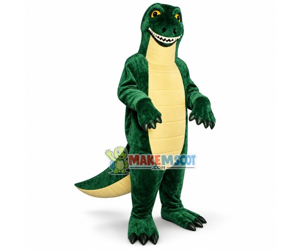 Green & Beige Dinosaur Mascot Adult Size Costume Green & Beige Dinosaur Mascot Adult Size Costume
