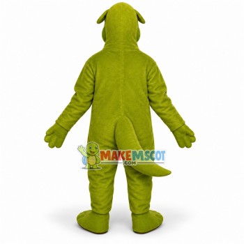 Strong Bright Green Dinosaur Mascot Costume