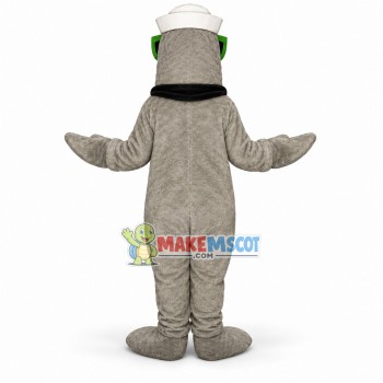 Crew Dolphin With Sunglasses Mascot Costume Crew Dolphin With Sunglasses Mascot Costume