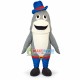 Amiable Dolphin With Blue Hat Mascot Costume Amiable Dolphin With Blue Hat Mascot Costume