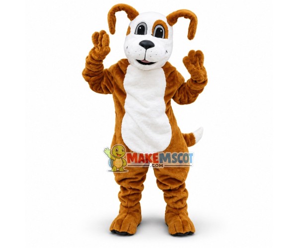 Lovely Puppy With Curled Ears Mascot Costume