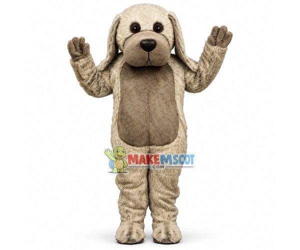 Well-behaved Furry Gray Dog Mascot Costume Well-behaved Furry Gray Dog Mascot Costume