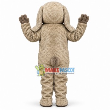 Well-behaved Furry Gray Dog Mascot Costume