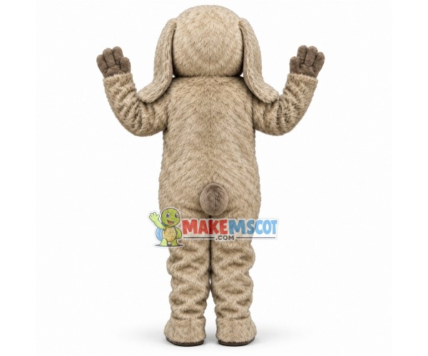 Well-behaved Furry Gray Dog Mascot Costume Well-behaved Furry Gray Dog Mascot Costume