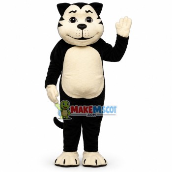 Worried Black & White Dog Mascot Costume Worried Black & White Dog Mascot Costume