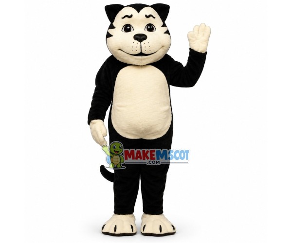 Worried Black & White Dog Mascot Costume Worried Black & White Dog Mascot Costume