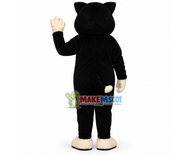 Worried Black & White Dog Mascot Costume Worried Black & White Dog Mascot Costume