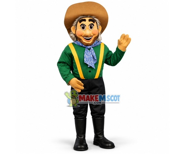 Passionate Elder Fruit Grower Mascot Costume Passionate Elder Fruit Grower Mascot Costume