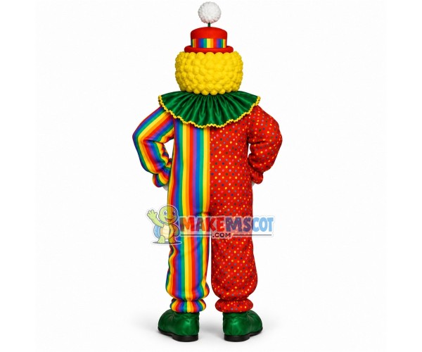 Colored Clown With Scary Face Mascot Costume Colored Clown With Scary Face Mascot Costume