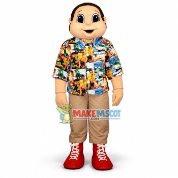 Fat Man In The Holiday Suit Mascot Costume Fat Man In The Holiday Suit Mascot Costume
