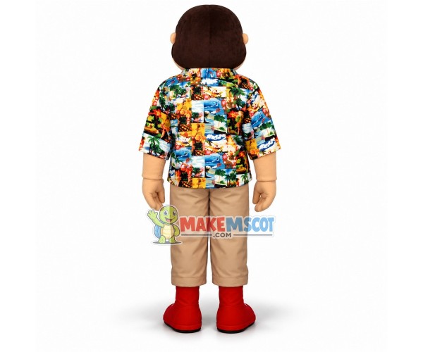 Fat Man In The Holiday Suit Mascot Costume Fat Man In The Holiday Suit Mascot Costume