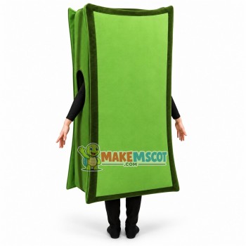 Dozen of Green Dollar Banknotes Mascot Costume Dozen of Green Dollar Banknotes Mascot Costume