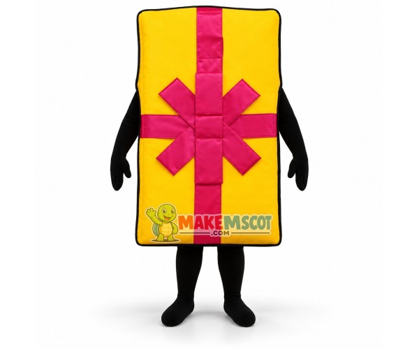 Rectangular Ribbon Gift Box Mascot Costume Rectangular Ribbon Gift Box Mascot Costume