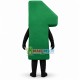 Green Model of Number One Mascot Costume Green Model of Number One Mascot Costume