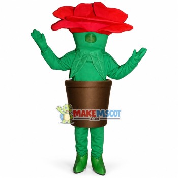 Brightly Colored Rose Potted Plant Mascot Costume Brightly Colored Rose Potted Plant Mascot Costume
