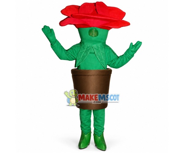 Brightly Colored Rose Potted Plant Mascot Costume Brightly Colored Rose Potted Plant Mascot Costume