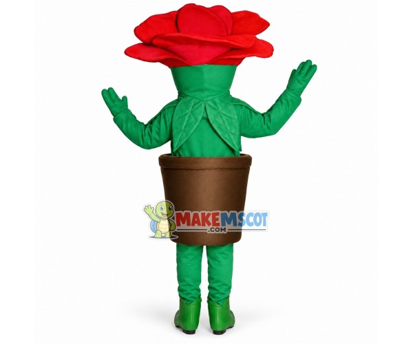 Brightly Colored Rose Potted Plant Mascot Costume Brightly Colored Rose Potted Plant Mascot Costume