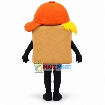 Square Model With Orange Cap Mascot Costume