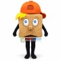 Square Model With Orange Cap Mascot Costume