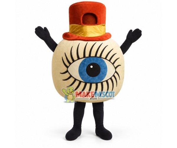 Big Eyeball With Blue Pupil Mascot Costume Big Eyeball With Blue Pupil Mascot Costume