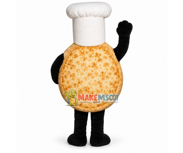 Cheese Pizza with Chef Hat Mascot Costume Cheese Pizza with Chef Hat Mascot Costume