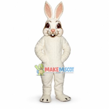 Pure White Rabbit With Red Eyes Mascot Costume