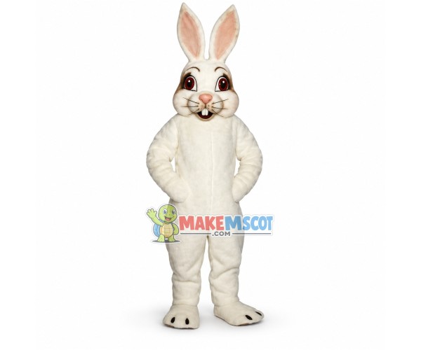 Pure White Rabbit With Red Eyes Mascot Costume Pure White Rabbit With Red Eyes Mascot Costume