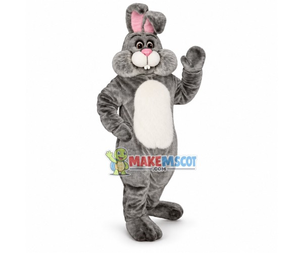 Mild Gray Furry Bunny Mascot Costume Mild Gray Furry Bunny Mascot Costume