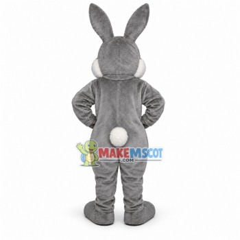 Proud Adult Gray Rabbit Mascot Costume Proud Adult Gray Rabbit Mascot Costume