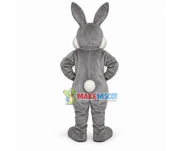 Proud Adult Gray Rabbit Mascot Costume Proud Adult Gray Rabbit Mascot Costume