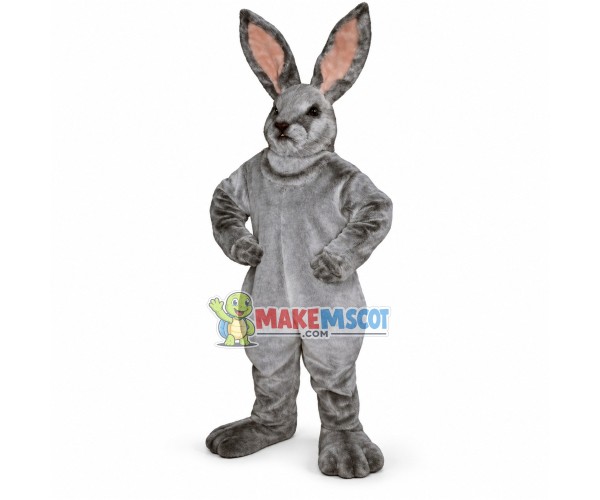 Angry Easter Gray Bunny Mascot Costume