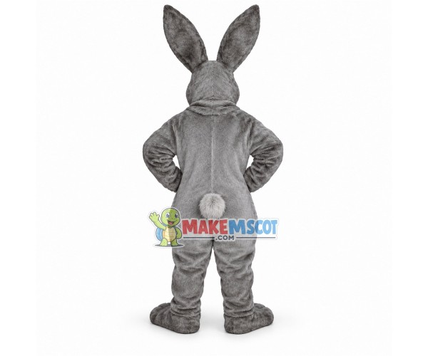 Angry Easter Gray Bunny Mascot Costume Angry Easter Gray Bunny Mascot Costume