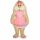 Cute Bunny In Pink Maid Dress Mascot Costume Cute Bunny In Pink Maid Dress Mascot Costume