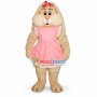 Cute Bunny In Pink Maid Dress Mascot Costume